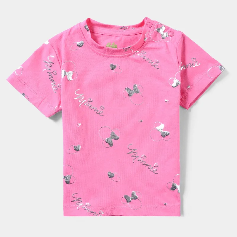 Infant Girls Cotton Jersey T-Shirt-Pink