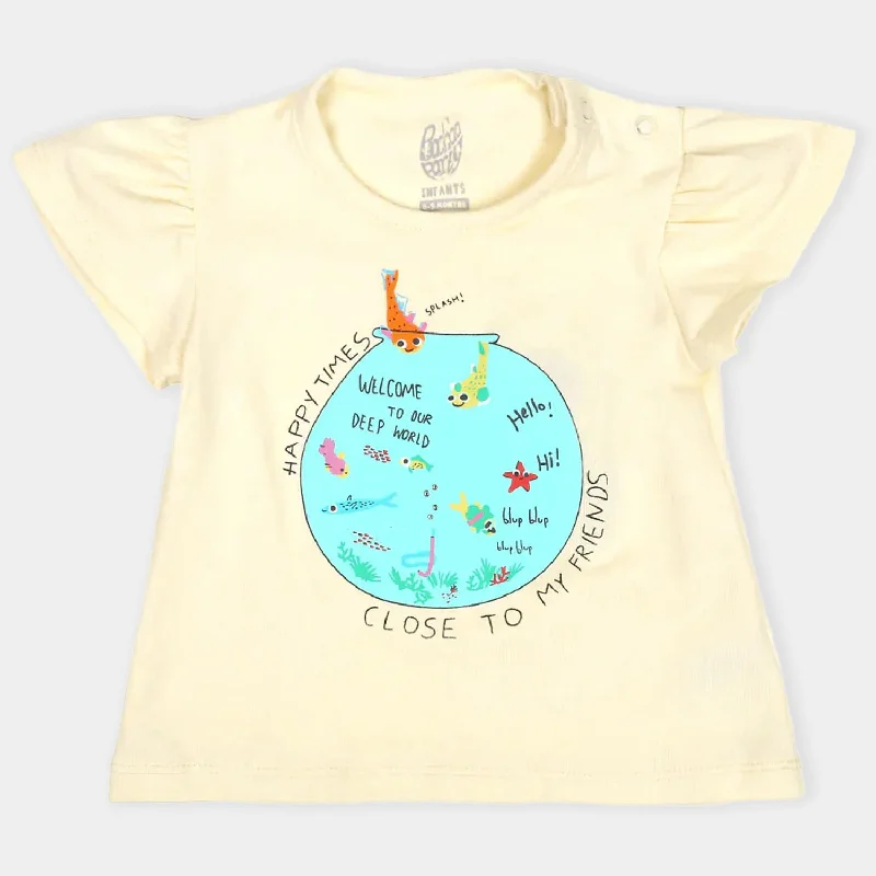 Infant Girls T-Shirt Happy Times - Cream